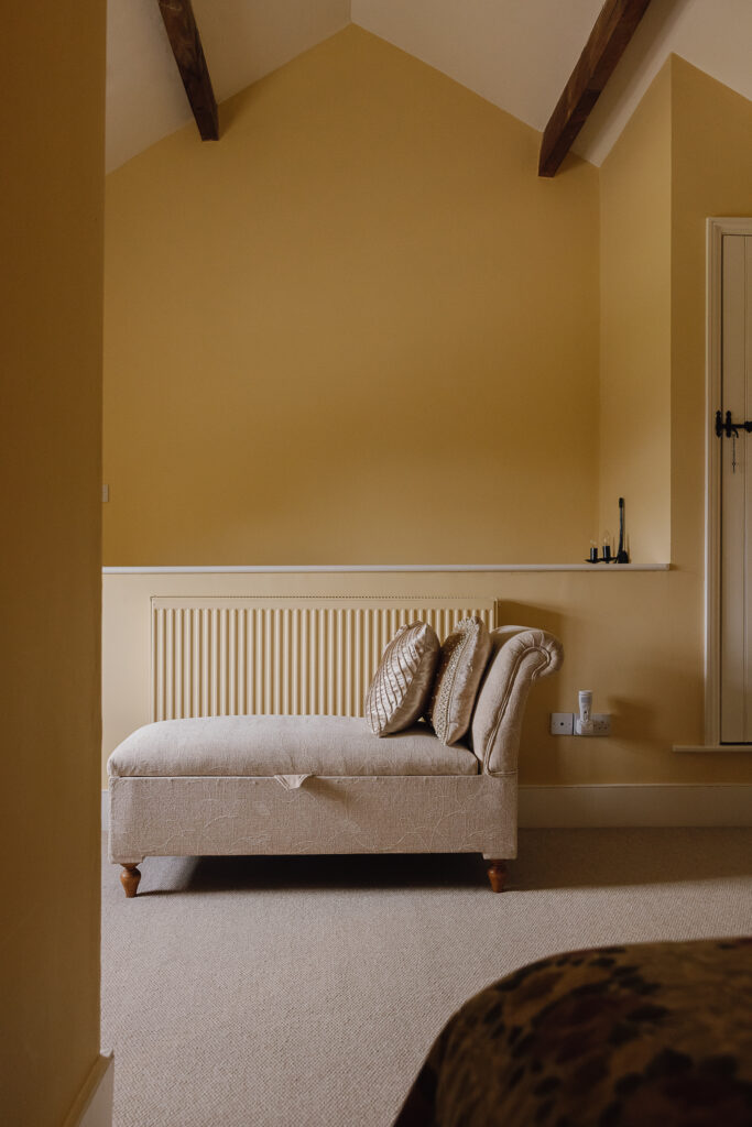 Chaise lounge in bedroom