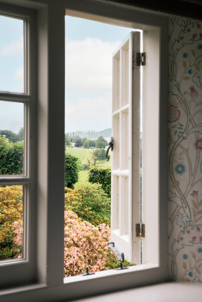 Sash windows open to the countryside