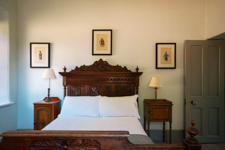 Double bed with bedside tables