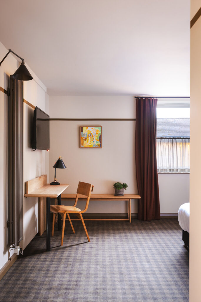 The Hide Accessible Bedroom entrance and desk