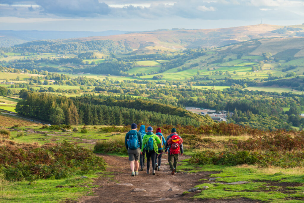 Group of hikers in the countryside