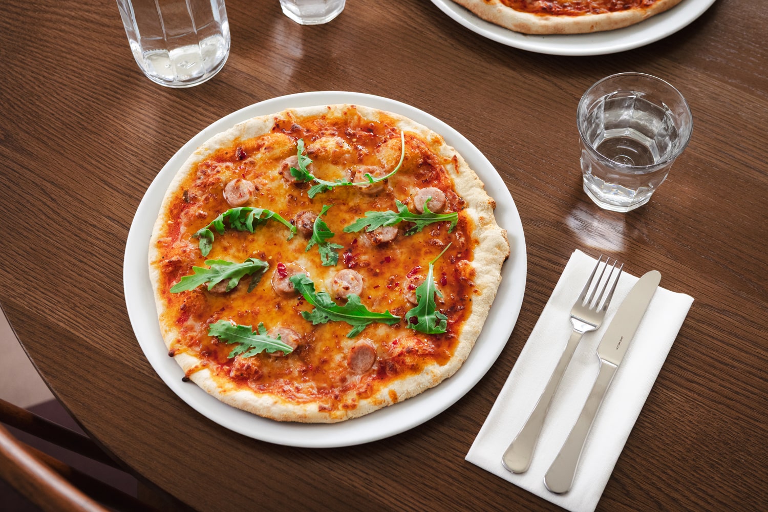 The Hide restaurant sausage honey chilli pizza