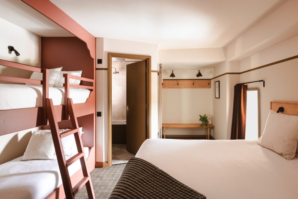 Bunk beds with a double bed