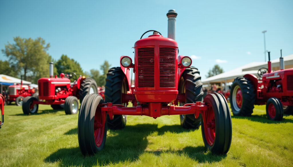 Red vintage tractor